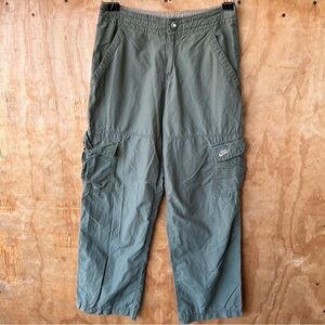 Nike Utility Olive Green Cargo Straight Leg Drawstring Waist Pants